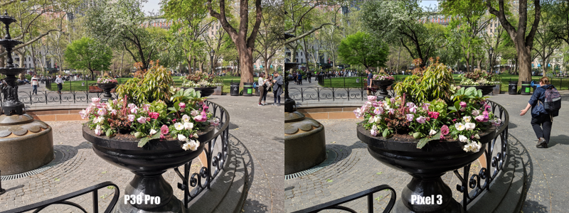 While the P30 Pro’s new sensor is a big help at night, in the day time, it sometimes causes the phone’s pictures to come out overexposed and lacking in color saturation.